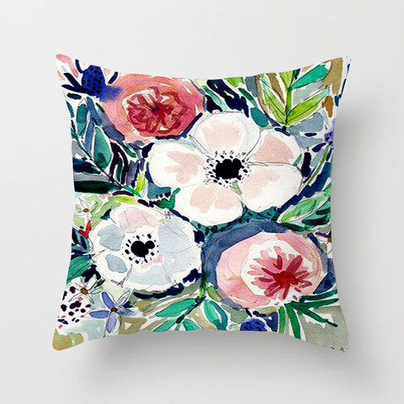 Home Decor Living Room Sofa Graffiti Flower Print Pillowcase Home Decor Living Room Sofa Graffiti Flower Print Pillowcase